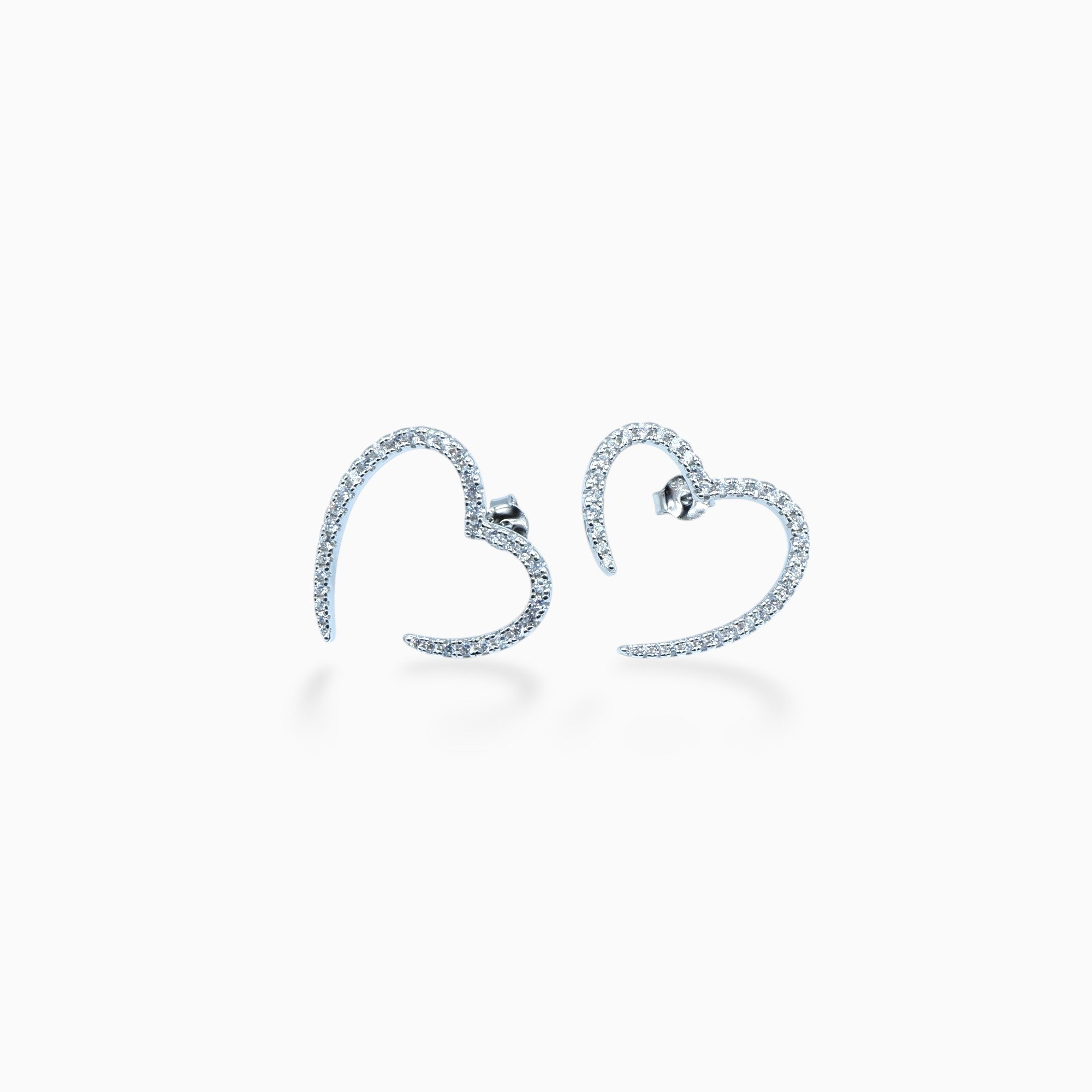 Heart earrings (argento bianco)