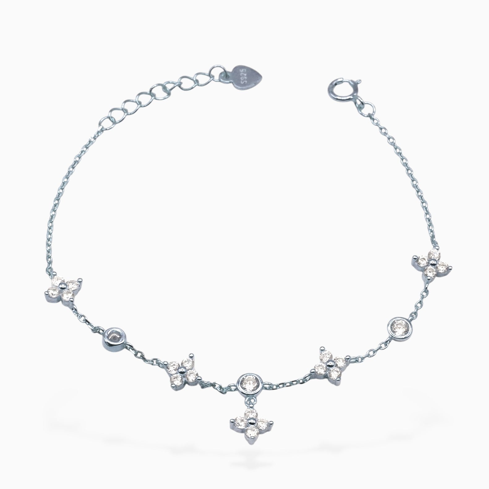 Bracciale margherita (argento bianco)