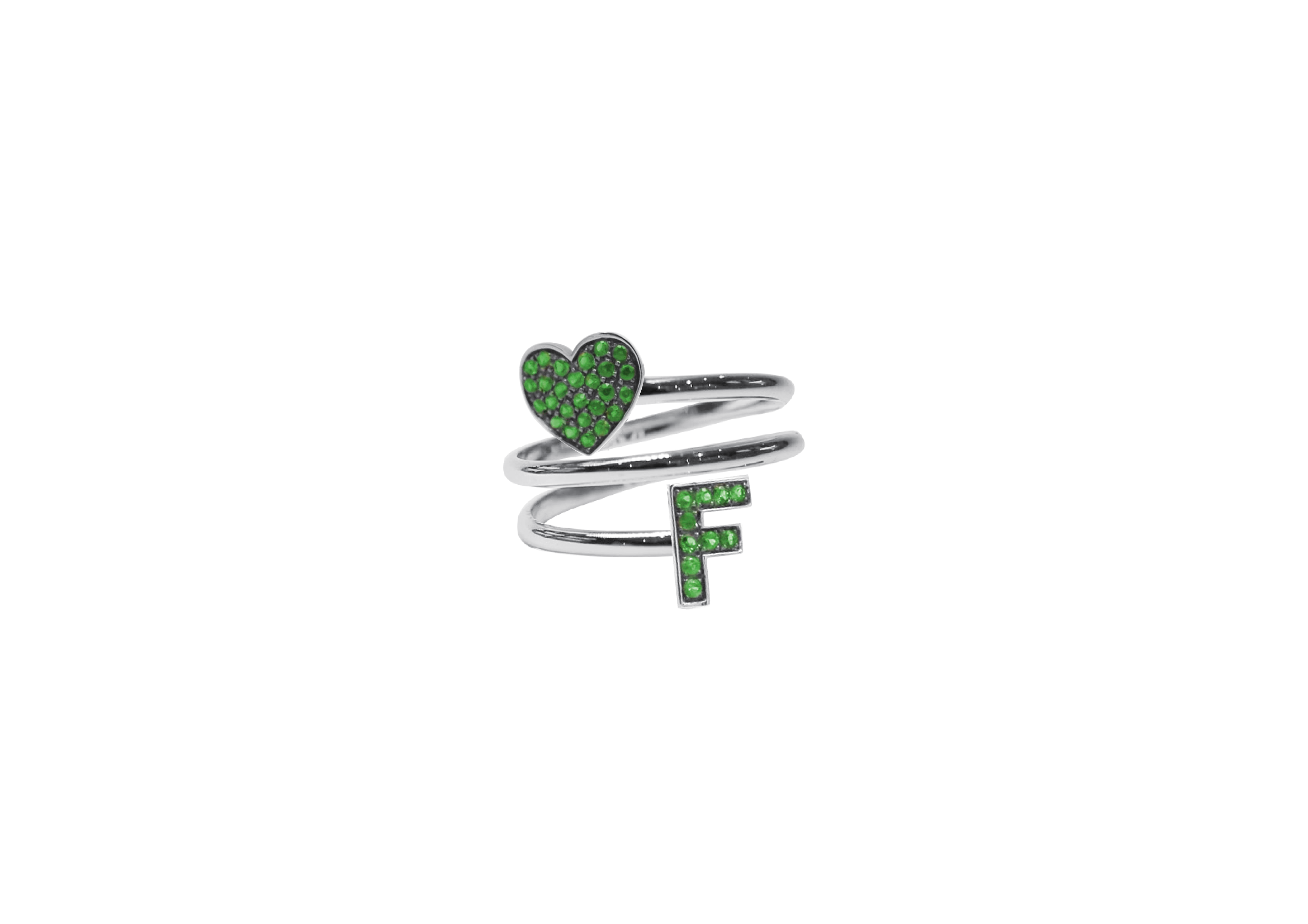 Anello Yourself Collection Silver 2B GREEN F