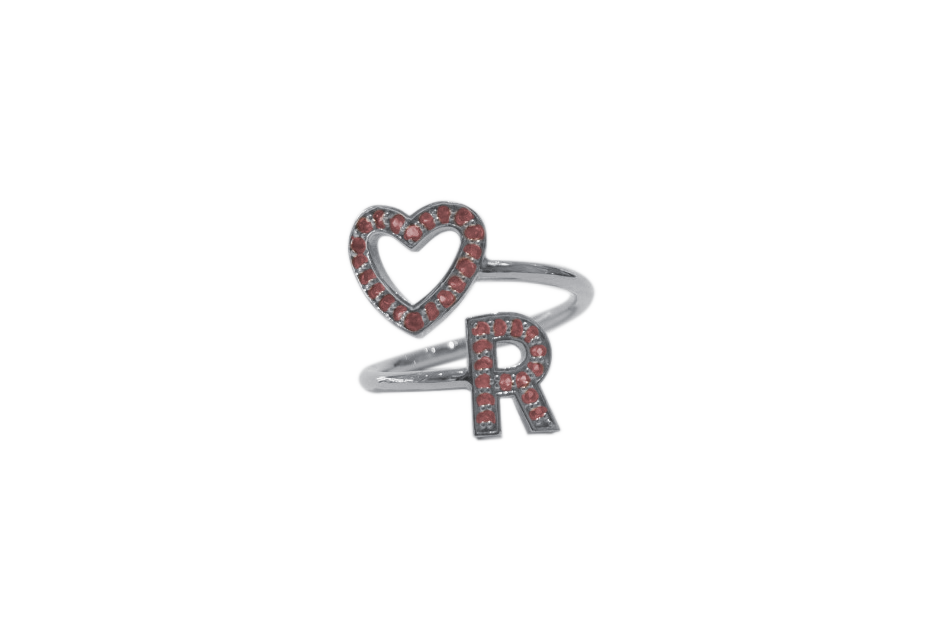 Anello Open Heart Silver 1B PINK R
