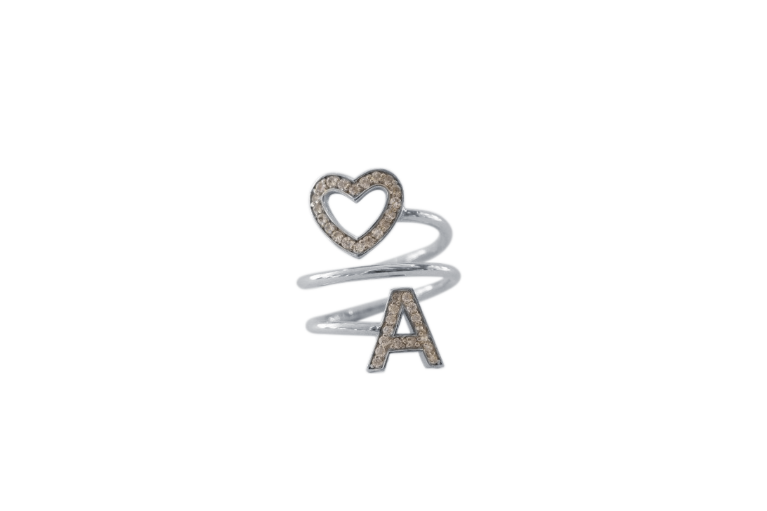Anello Open Heart Silver 2B WHITE A