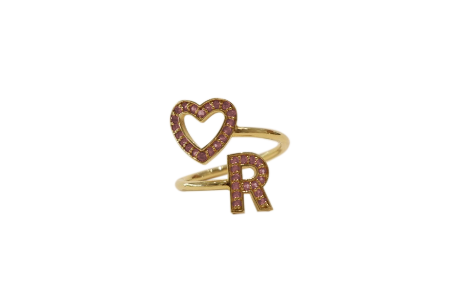 Anello Open Heart Silver 1G PINK R