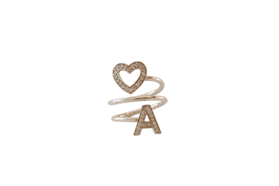 Anello Open Heart Silver 2G WHITE A