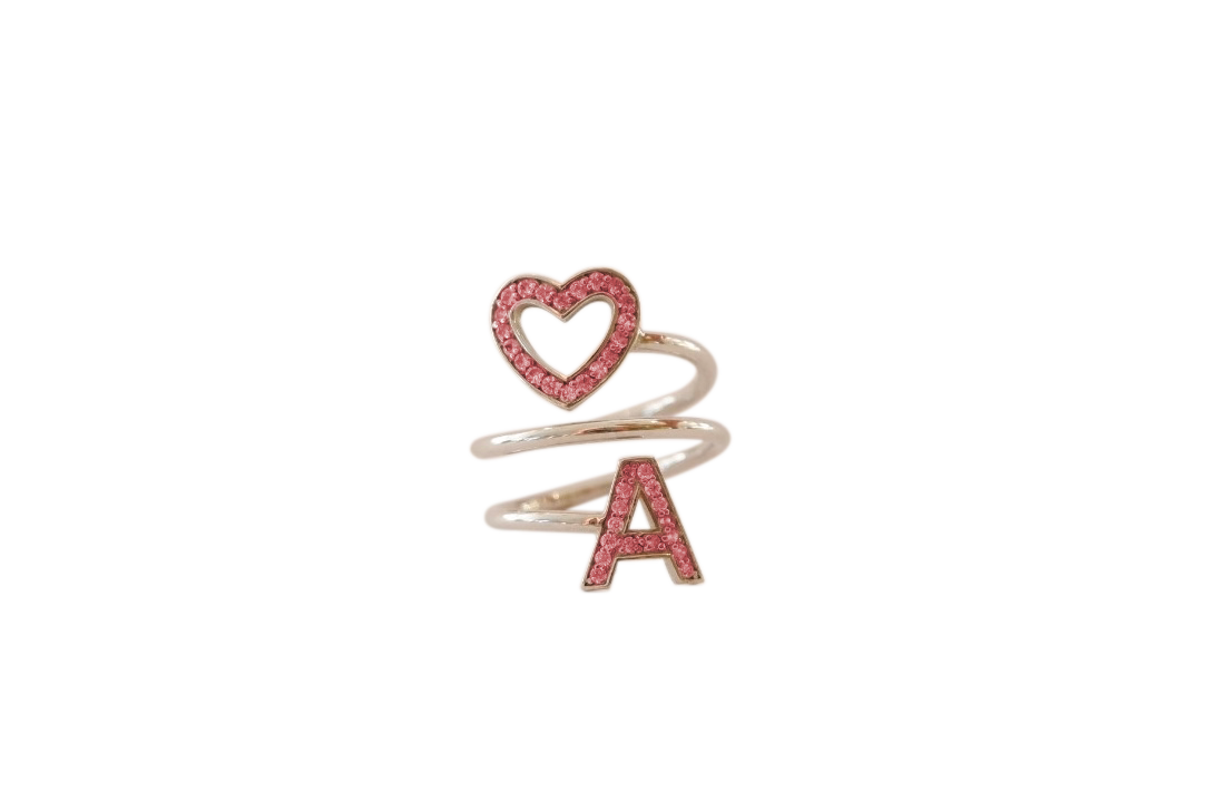 Anello Open Heart Silver 2G RED A