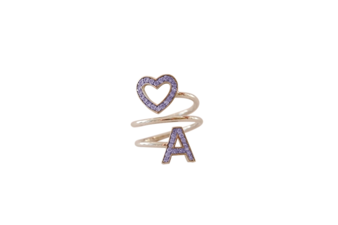 Anello Open Heart Silver 2G PURPLE A