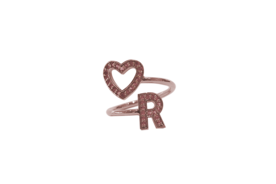 Anello Open Heart Silver 1R PINK R