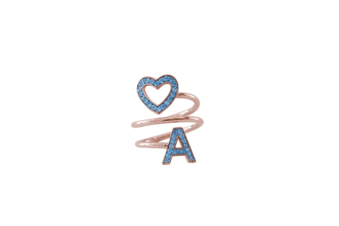 Anello Open Heart Silver 2R BLUE A