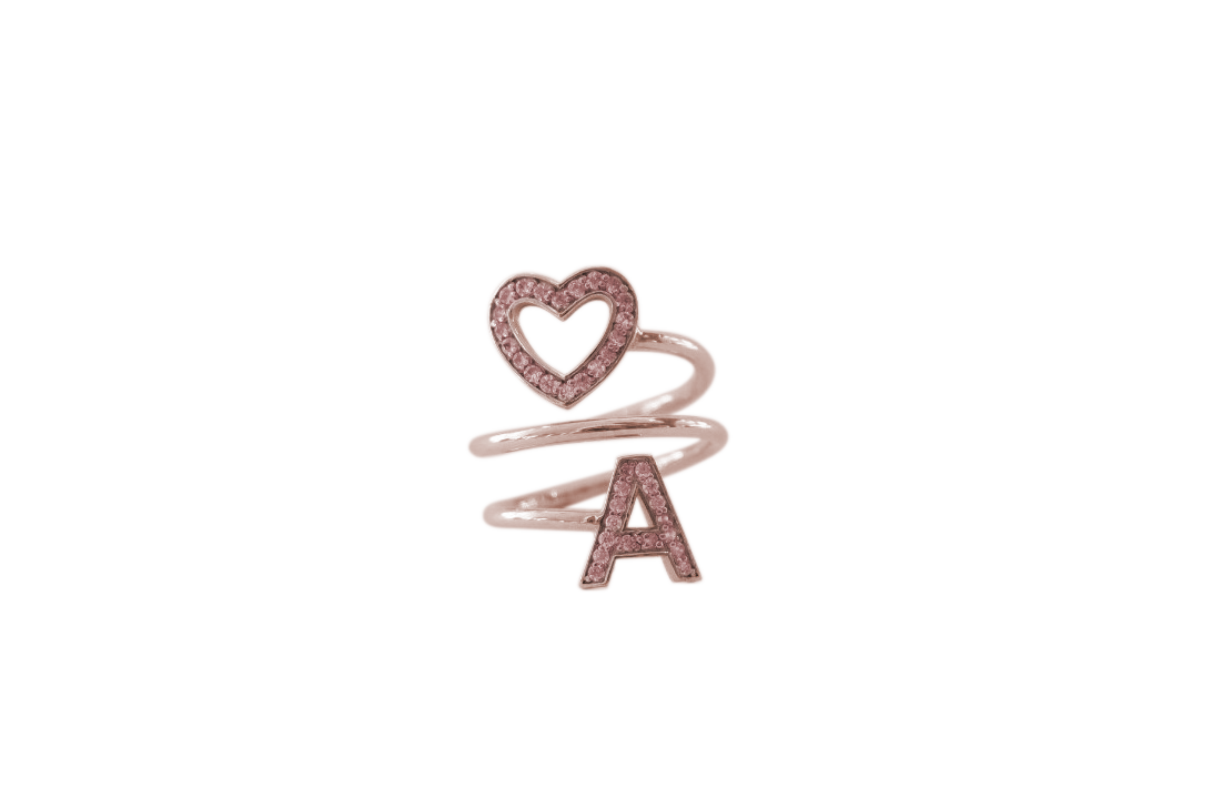 Anello Open Heart Silver 2R PINK A