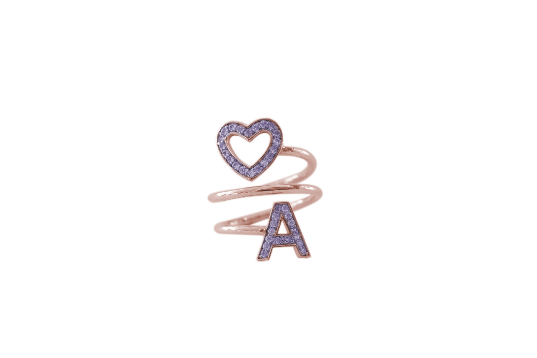Anello Open Heart Silver 2R PURPLE A