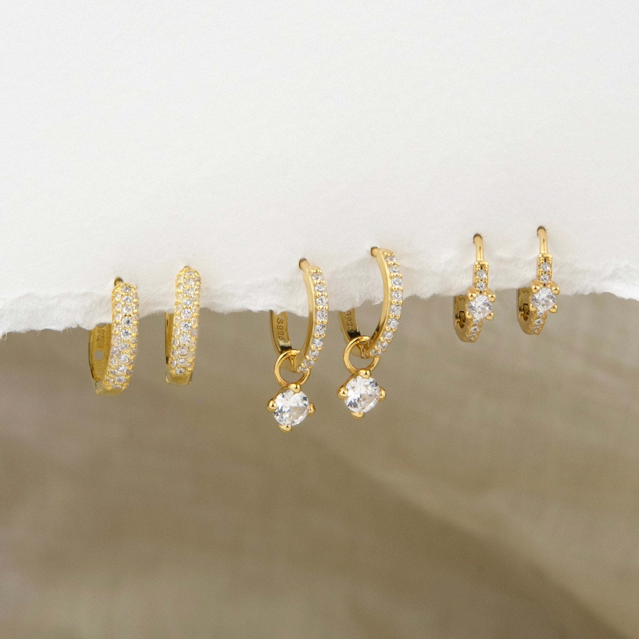 Hoop zircone (argento giallo)
