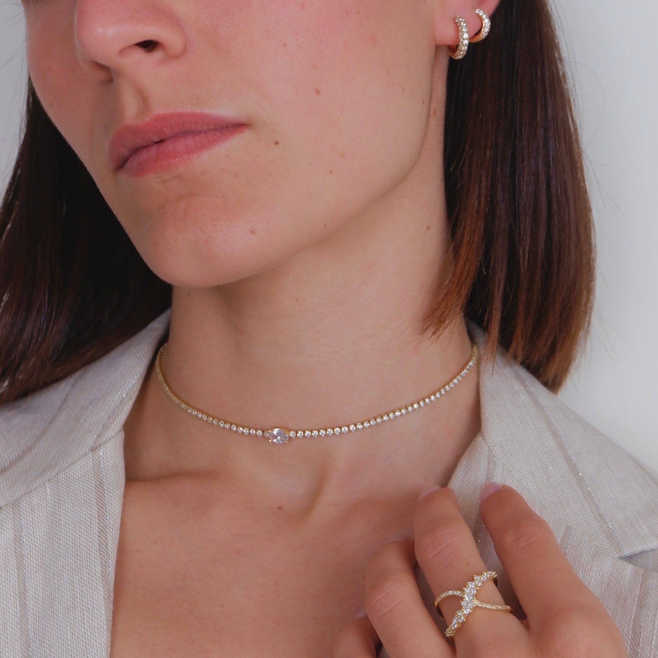 Collana tennis ovale