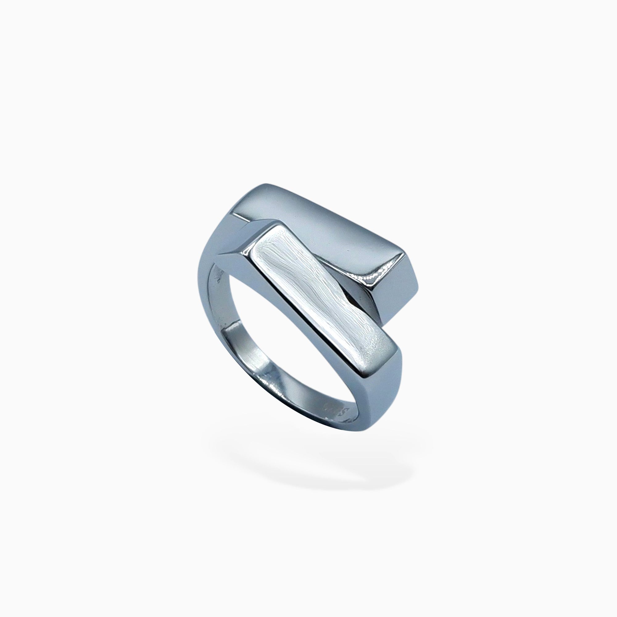 Cube ring (argento bianco)