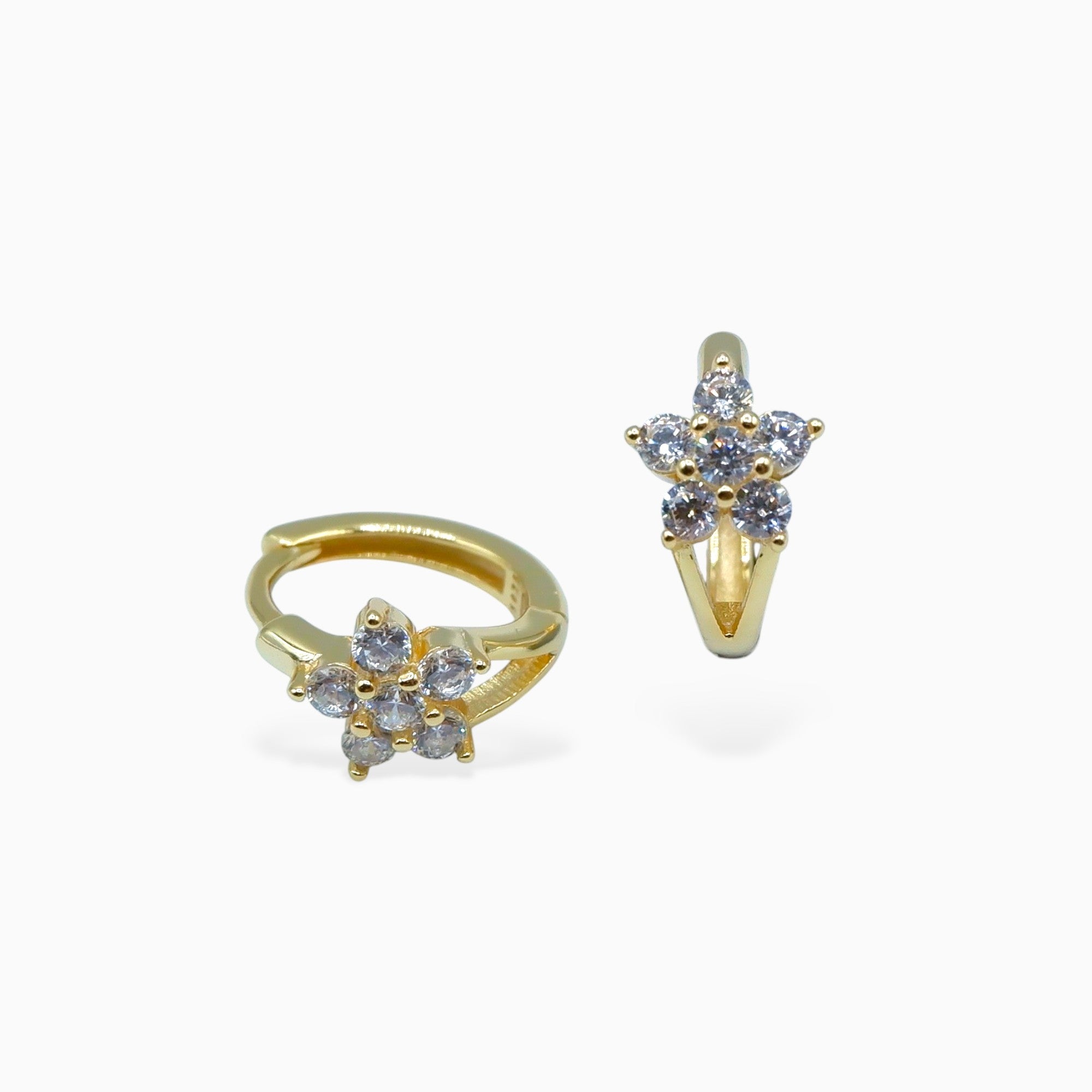Hoop fiore (argento giallo)