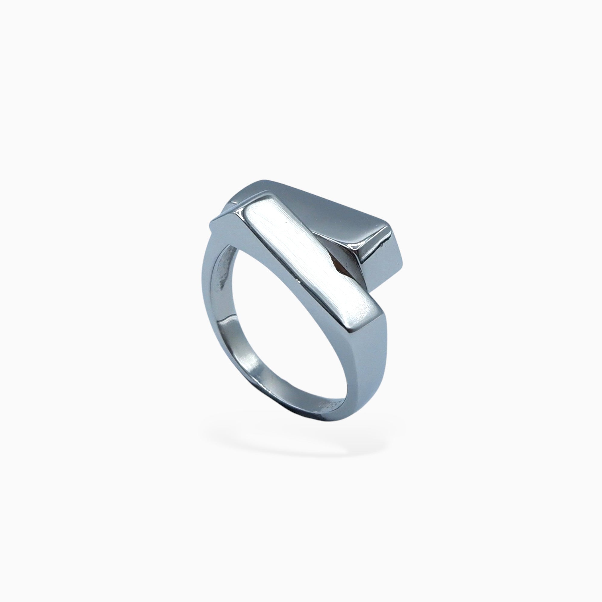 Cube ring (argento bianco)