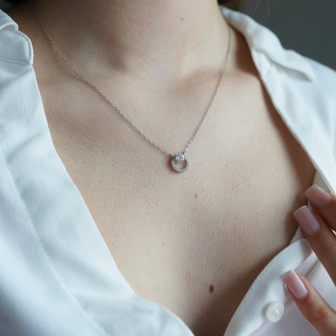 Circle necklace (argento bianco)