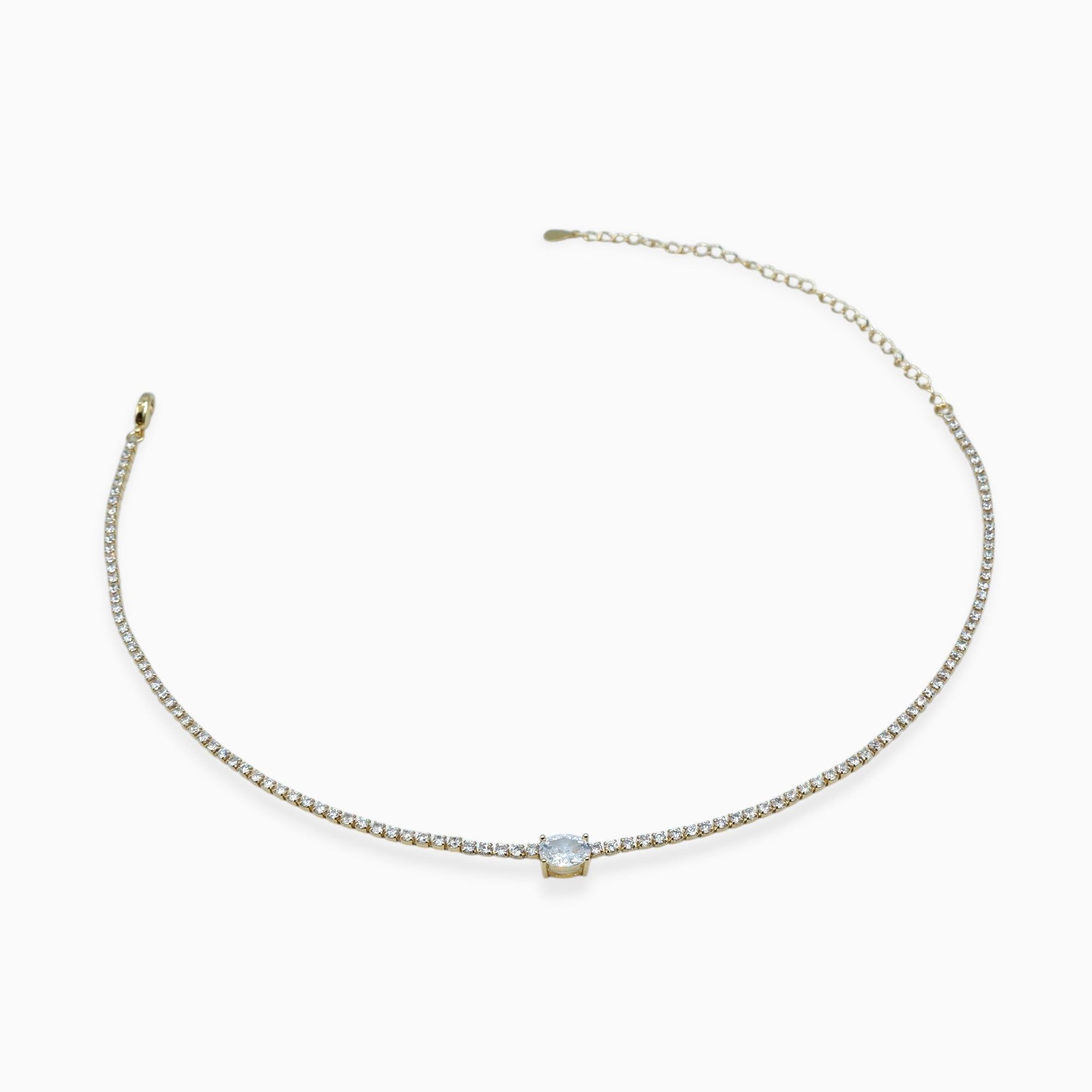 Collana tennis ovale (argento giallo)