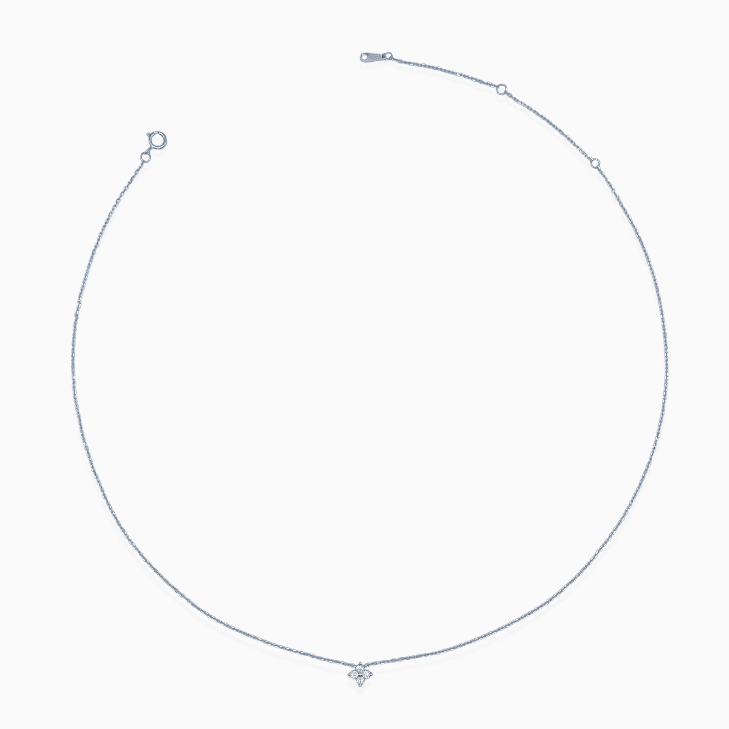 Collana fiore (argento bianco)