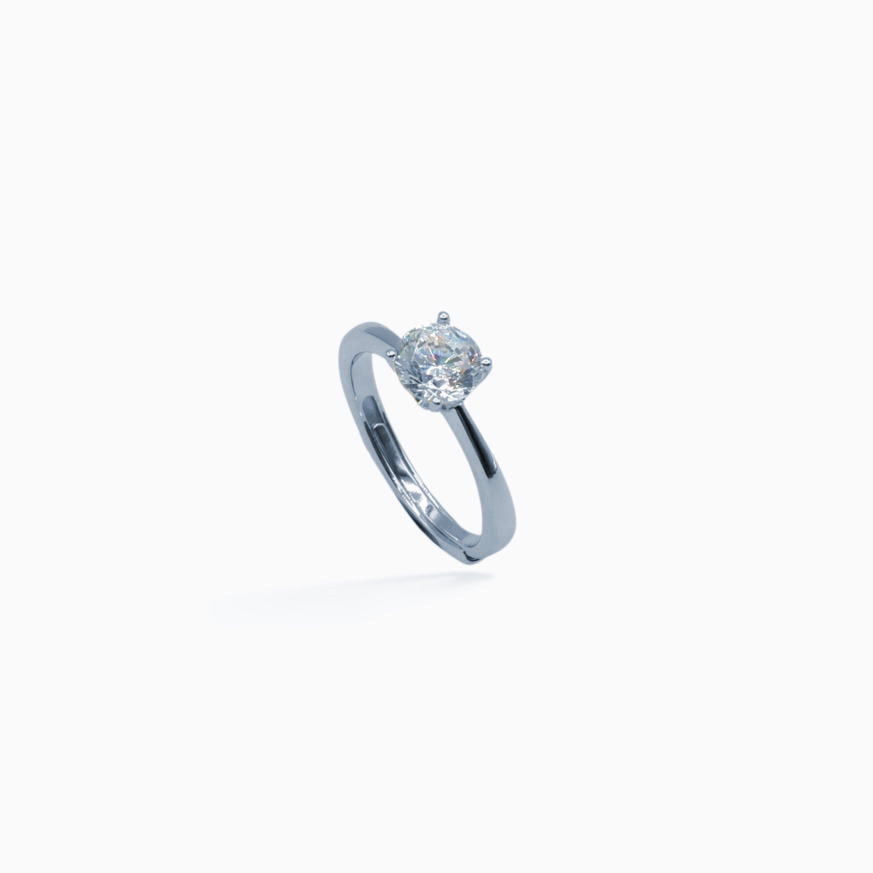 Solitario 1 ct (argento bianco)