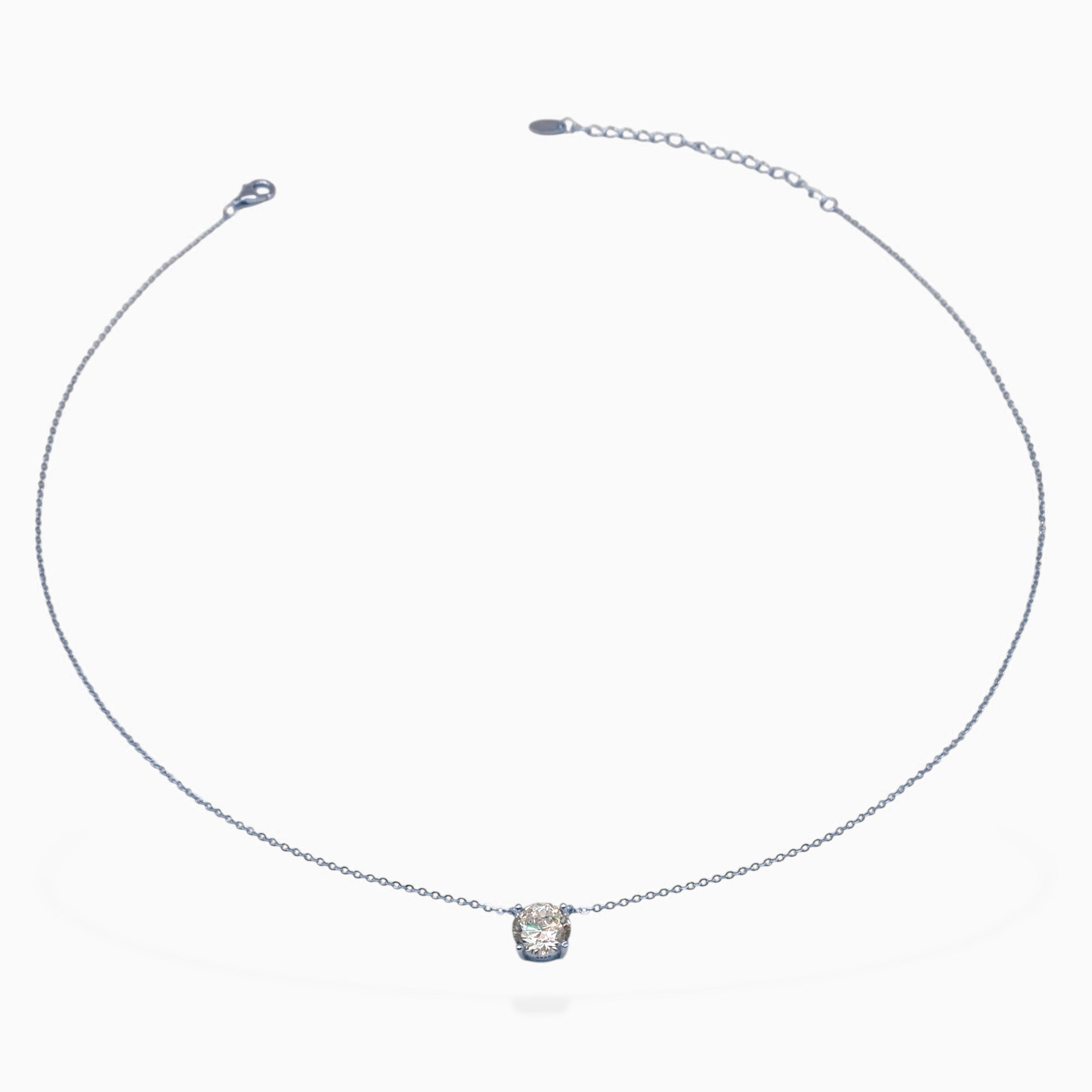 Collana punto luce 2 ct (argento bianco)
