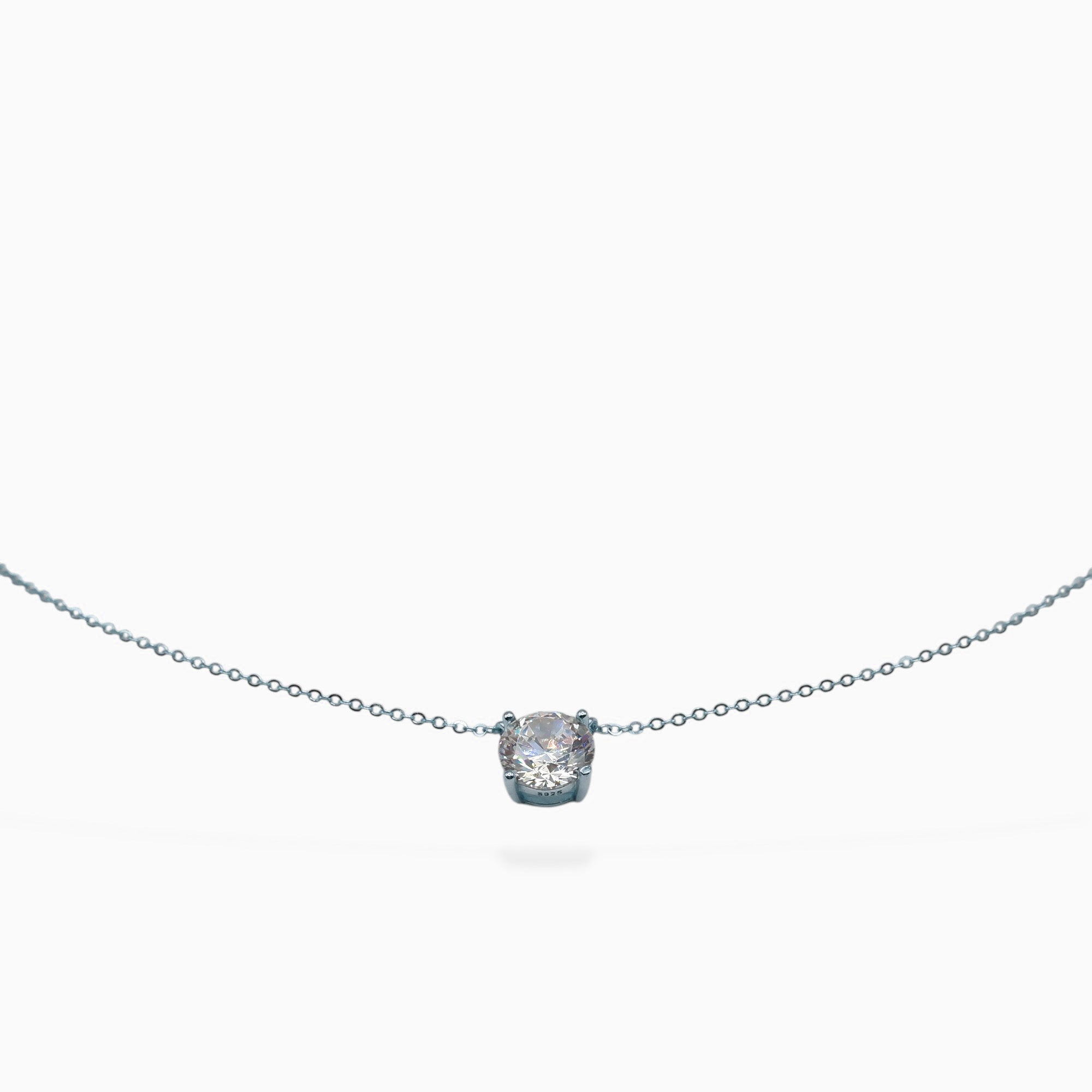 Collana punto luce 2 ct (argento bianco)