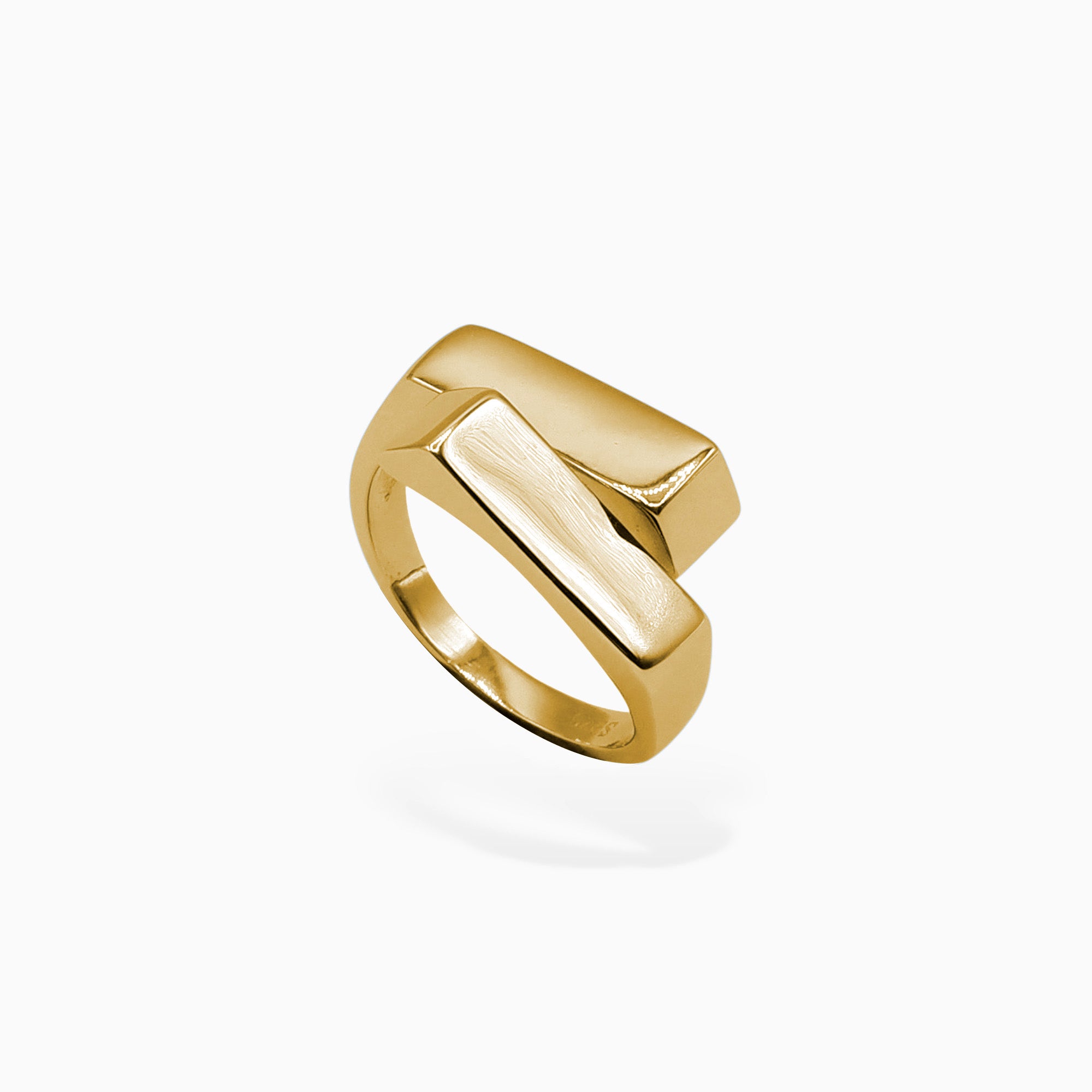 Cube ring (argento giallo)