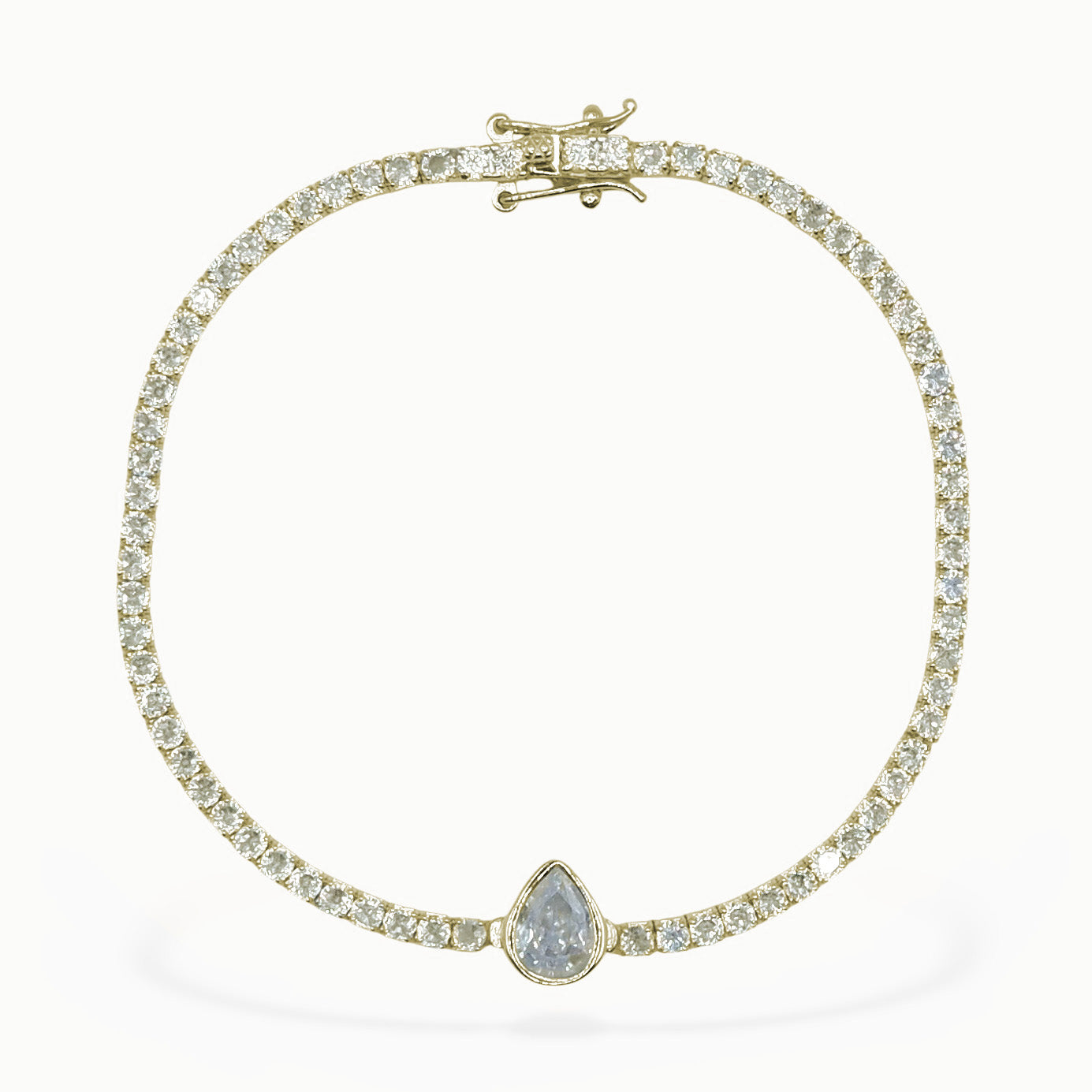 Bracciale tennis goccia (argento giallo)